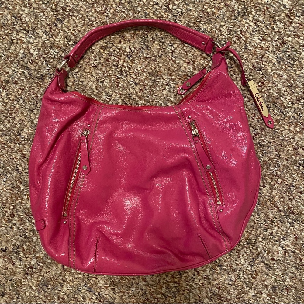 COLE HAAN PINK PATENT LEATHER SHOULDER BAG